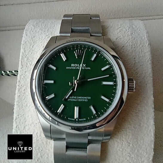 Rolex Perpetual 31 277200 Green Dial Inspired in box