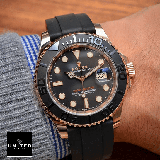 Rolex Yacht Master II Black Rubber & Black Dial Inspired on the wrist