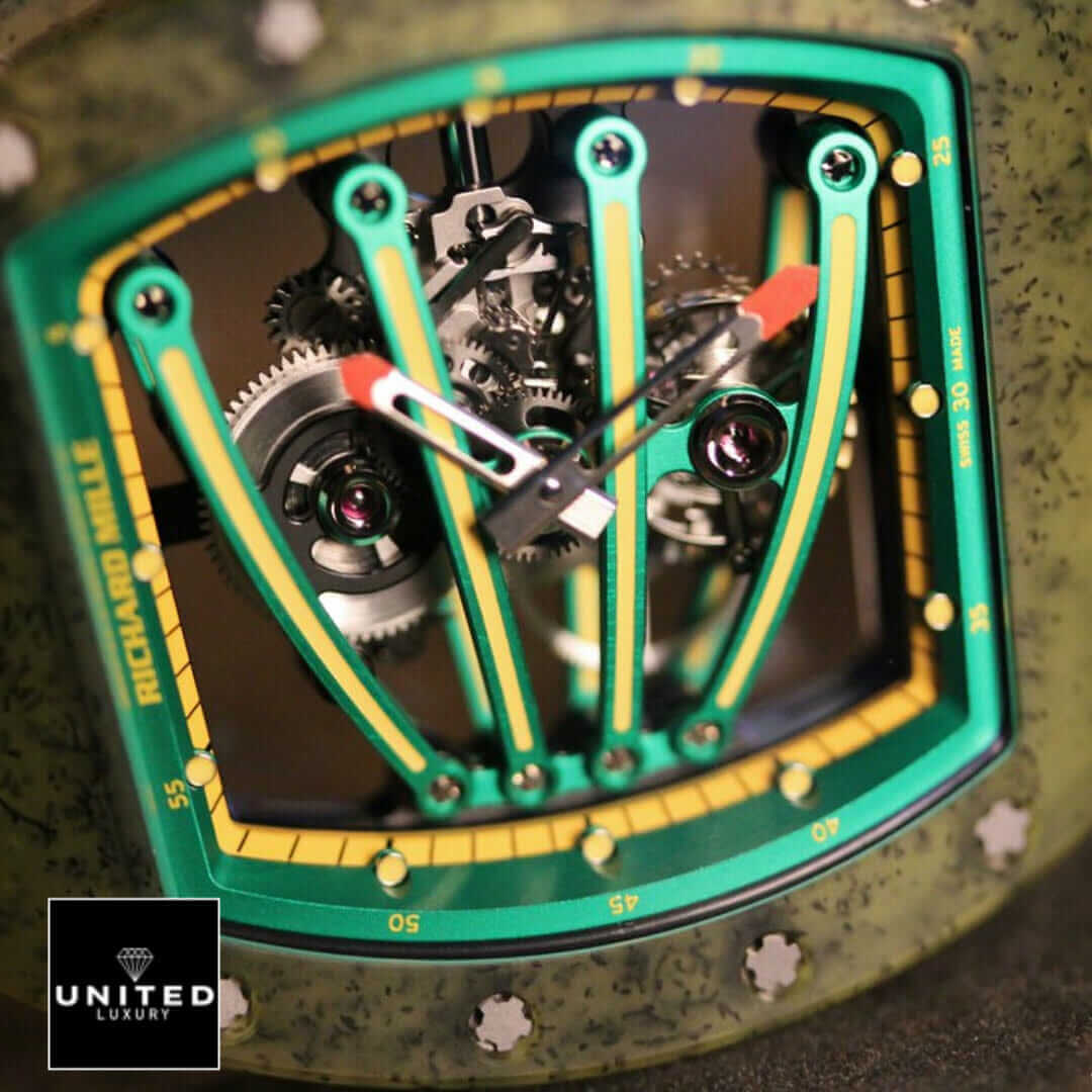 Richard Mille Green Dial Bezel Carbon Case Inspired close view