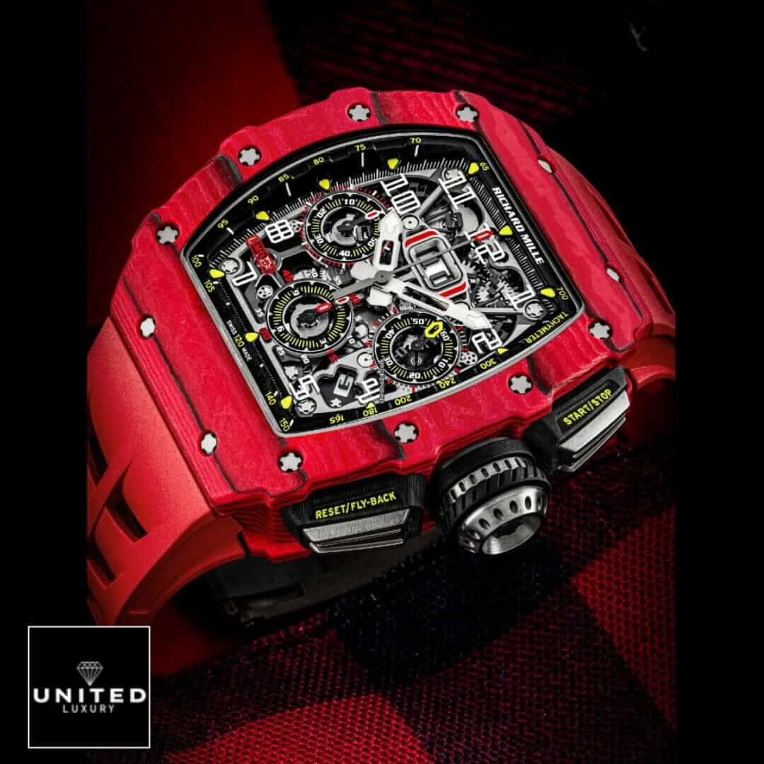 Richard Mille Red RM1103 Red Case Inspired crown / push button