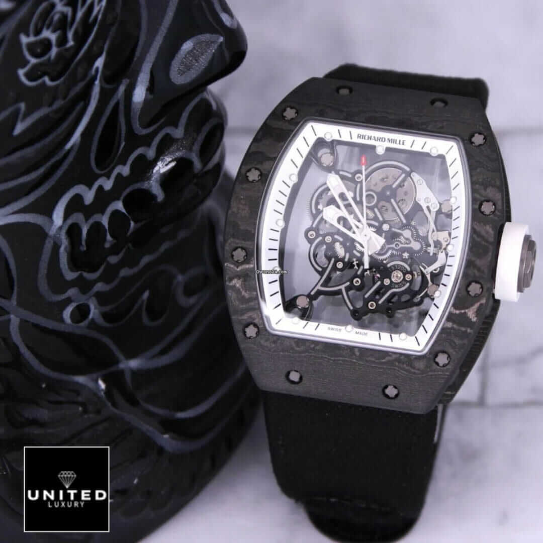 Richard Mille White Dial Black Bezel Inspired front view