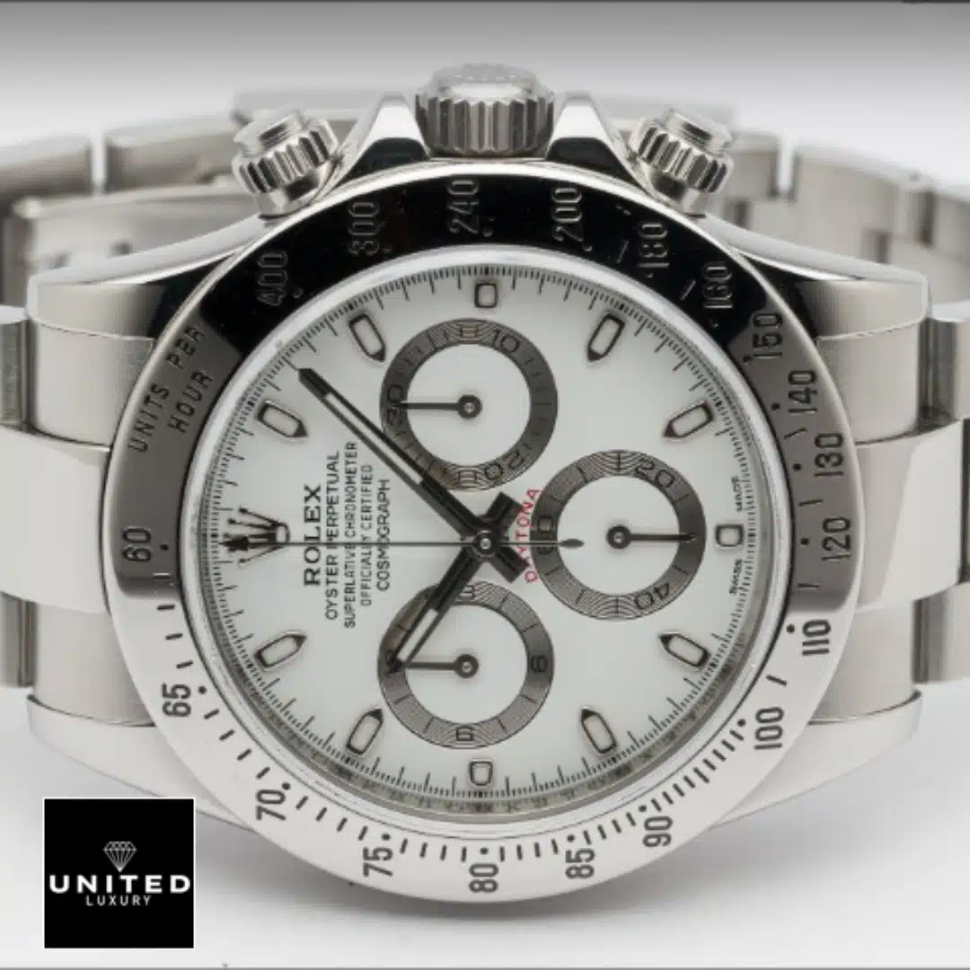 Rolex Daytona White Dial 116520 S.Steel Bezel & Oyster Bracelet Inspired on the table