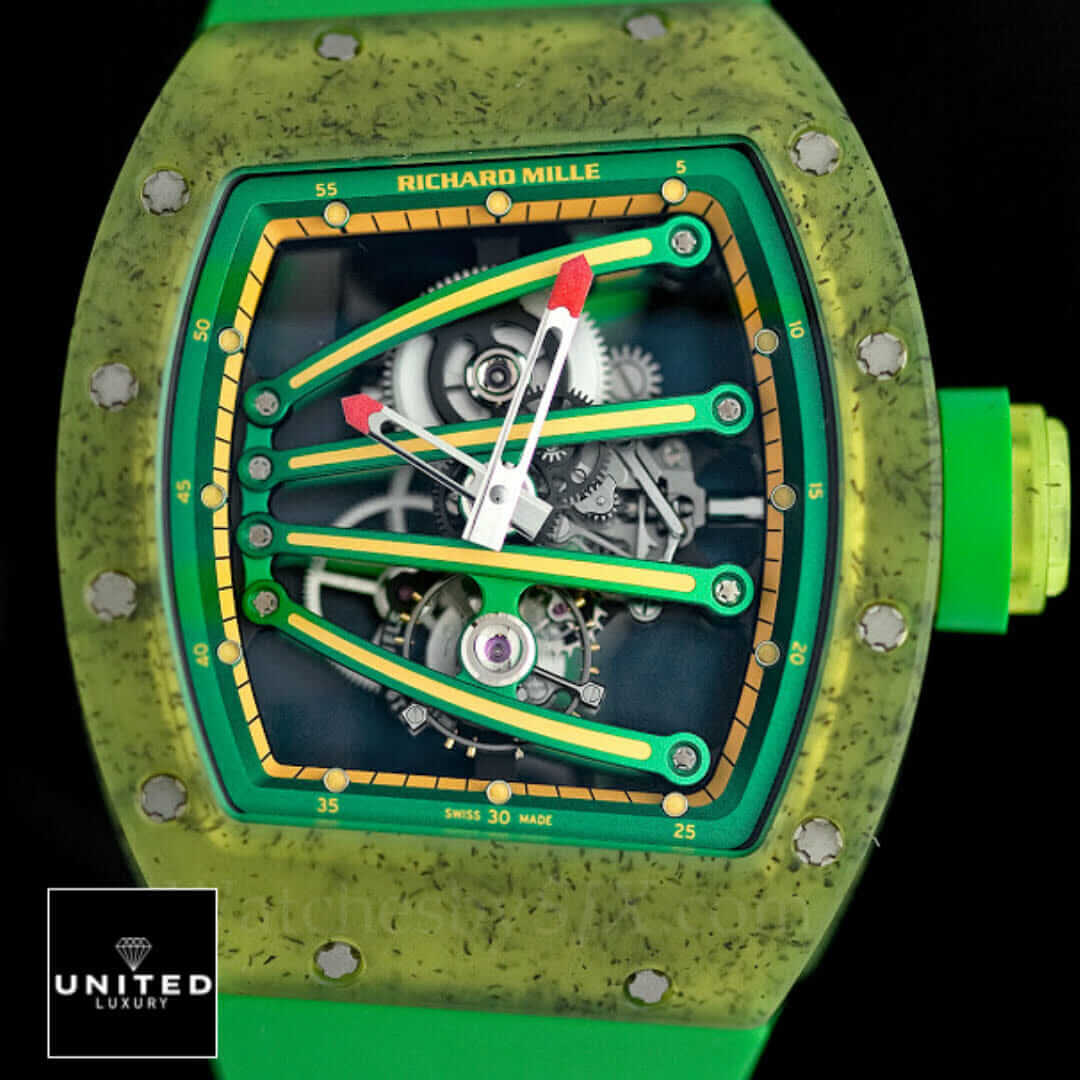 Richard Mille Green Carbon Bezel Inspired black background