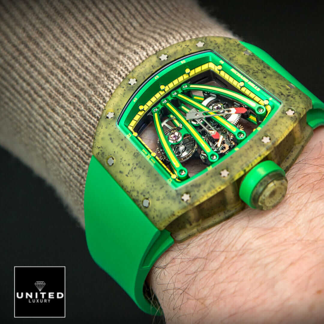 Richard Mille Green Rubber Bracelet Inspired on the man wrist