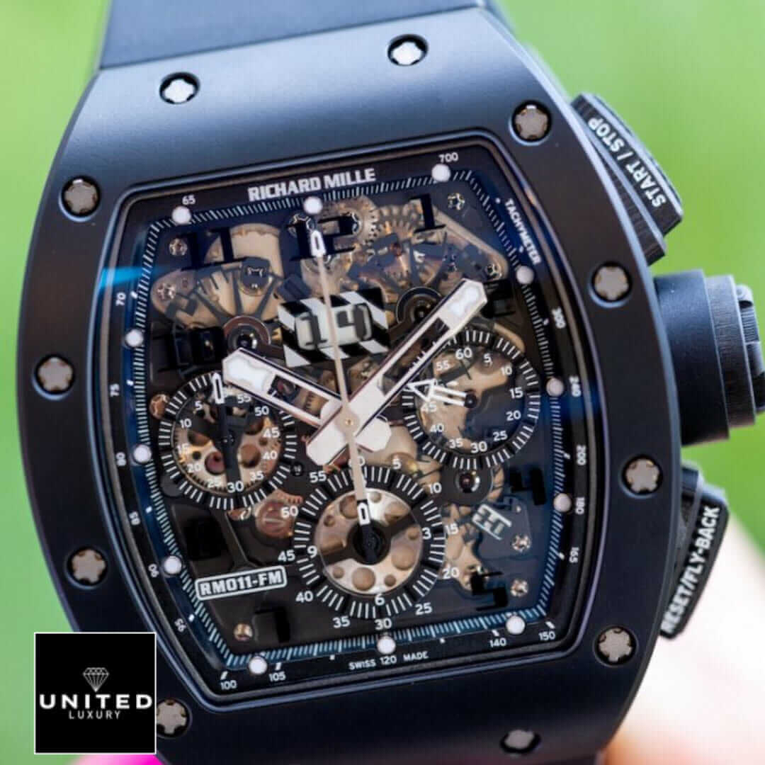 Richard Mille RM011-FM Black Bezel Inspired crown / push button