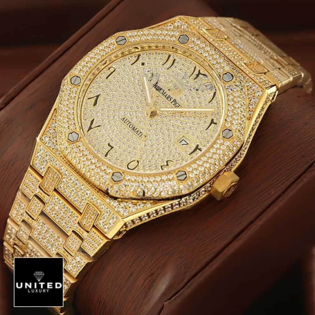 Audemars Piguet Royal Oak Selfwinding AP160SF295 Yellow Gold Iced Out Inspired