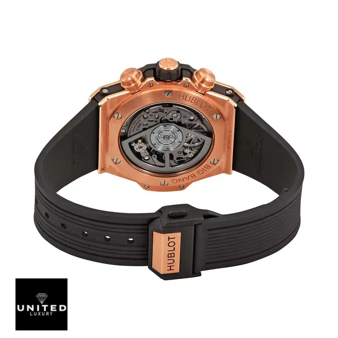 The Hublot Big Bang King Gold 441.OX.1180.RX Black Rubber Bracelet Clasp