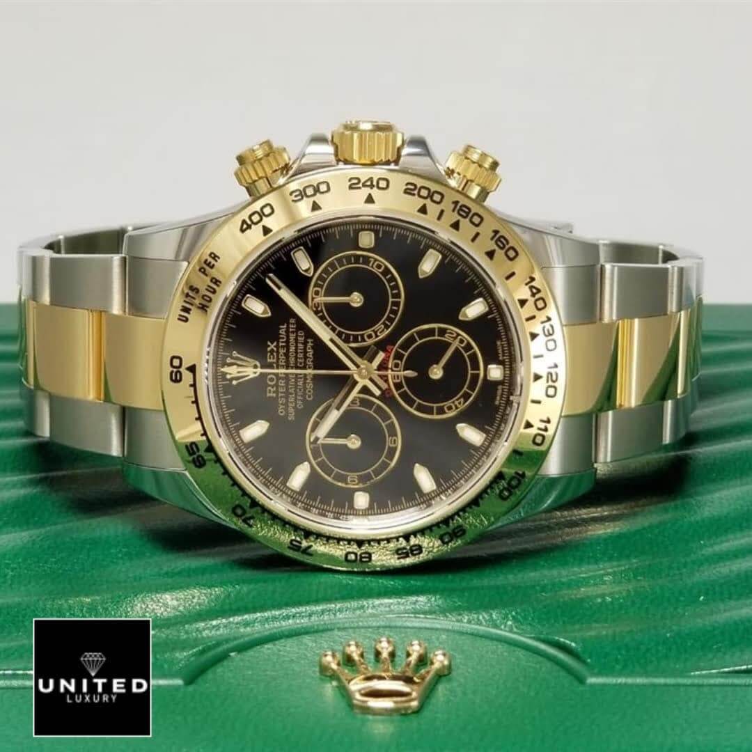 Rolex Daytona Gold & Steel Black 116503 Inspired on the Green Rolex Box