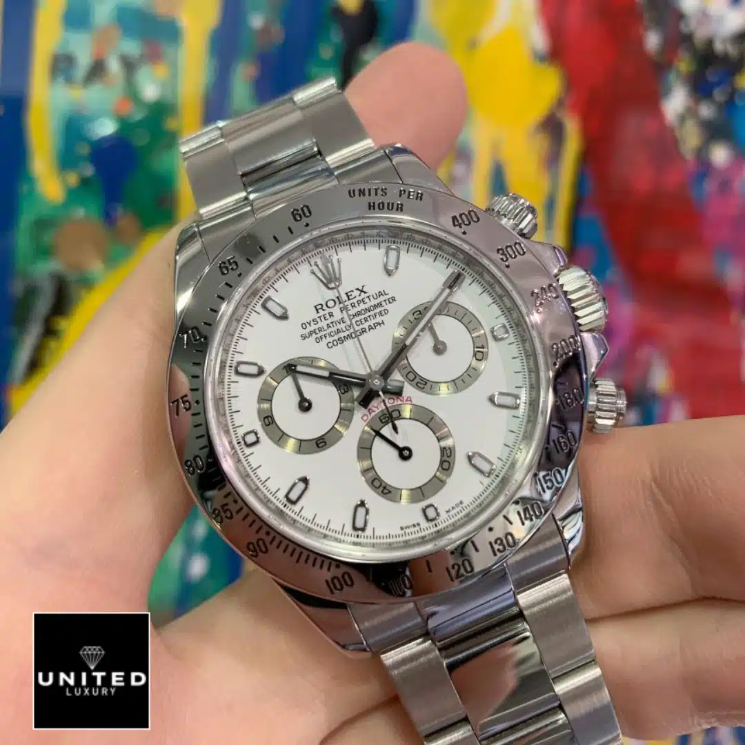 Rolex Daytona White Dial 116520 Oyster Inspired on his hands