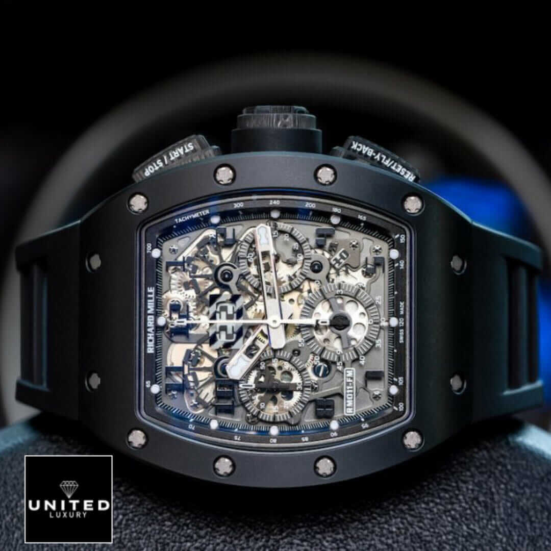 Richard Mille Grey Dial Black Bezel Inspired crown / push button