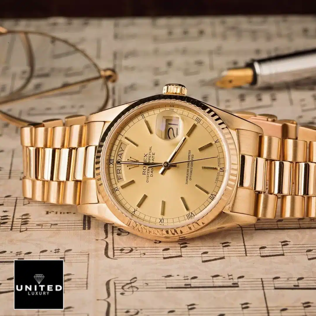 Rolex Day-date Gold 40 228238-0003 Inspired on the notes