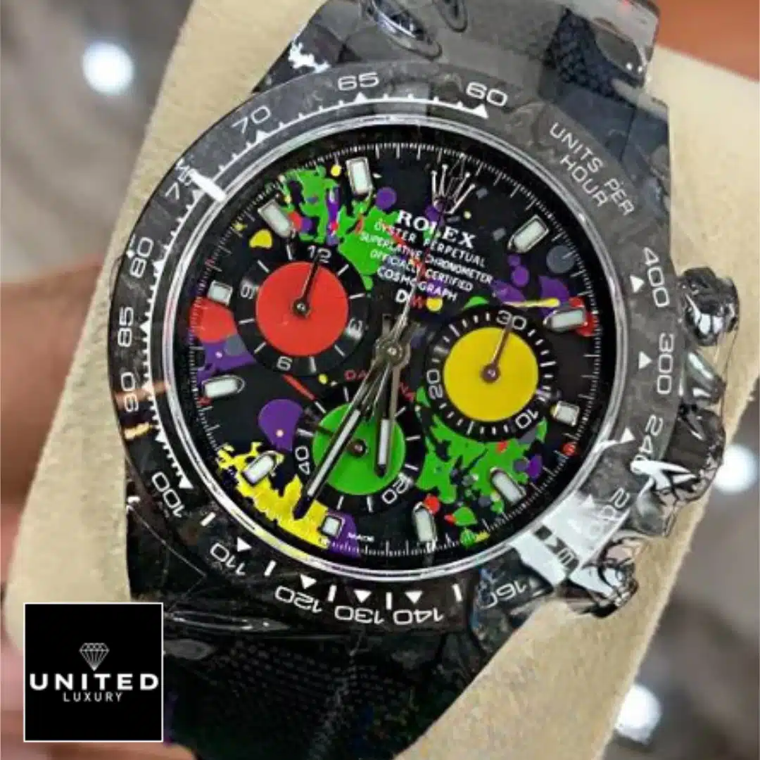 Rolex Daytona Carbon Cosmograph Rainbow Dial 4130cr Inspired