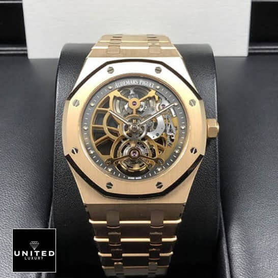 Audemars Piguet Tourbillion Gold Inspired on leather stand