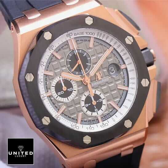 Audemars Piguet Black Dial Rose Gold Case Inspired front view