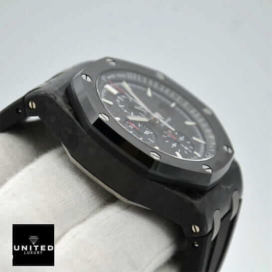 Audemars Piguet Royal Carbon Case All Black Inspired side view white background