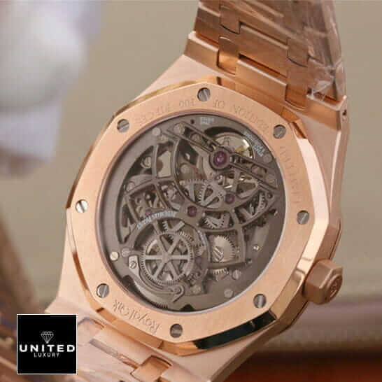 Audemars Piguet Rose Gold Skeleton Inspired upside view