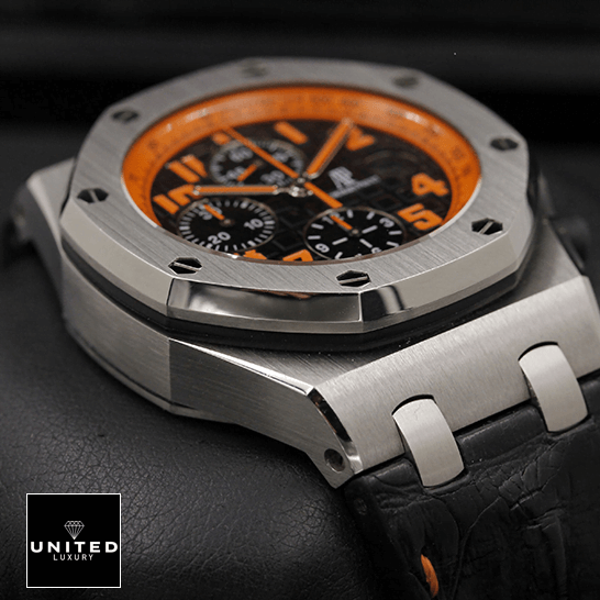 Audemars Piguet Steel Bezel Orange Dial Inspired black background