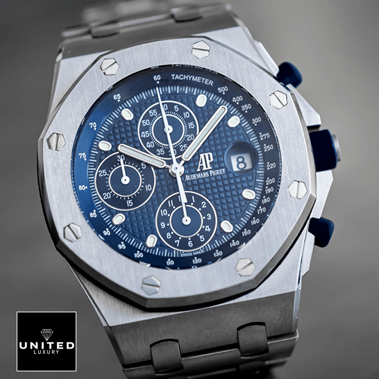 Audemars Piguet 26237ST.OO_.1000ST.01 Blue Dial Stainless Steel Inspired grey background