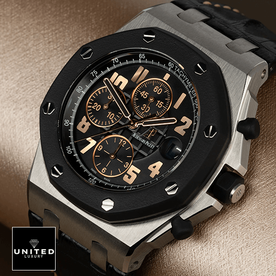 Audemars Piguet 26298SK.OO_.D101CR.01 Black Dial Inspired rose gold background