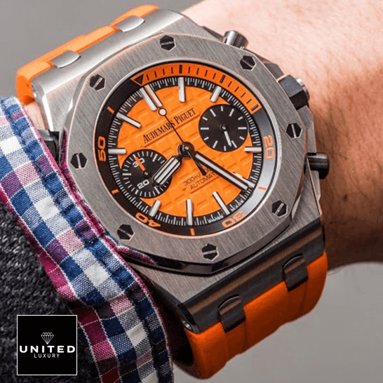 Audemars Piguet Royal Oak 26703 Orange Dial Inspired on the man wrist