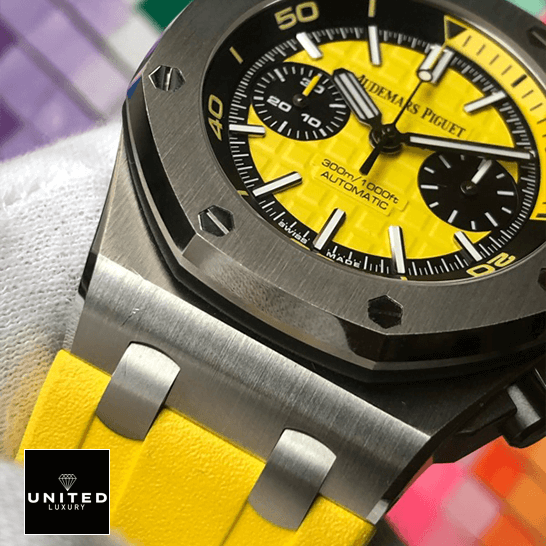 Audemars Piguet Royal Oak Yellow Dial Steel Bezel Inspired on the hand