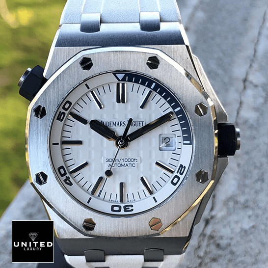 Audemars Piguet Royal Oak White Dial Inspired stone background