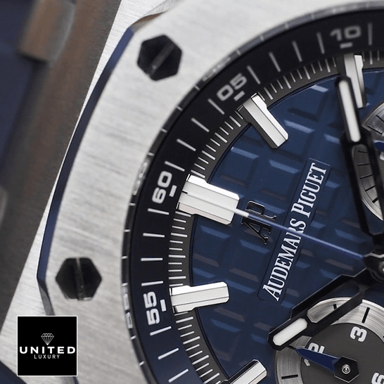 Audemars Piguet Royal Oak Inspired blue dial replica close analog view