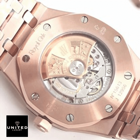 Audemars Piguet Royal Oak Rose Gold 15400OR.OO_.1220OR Inspired upside close view