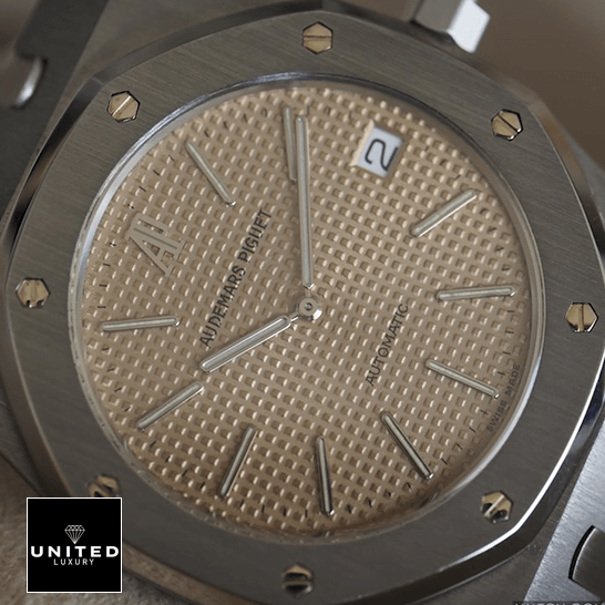 Audemars Piguet Royal Oak Rose Gold Dial Steel Bezel Inspired front view