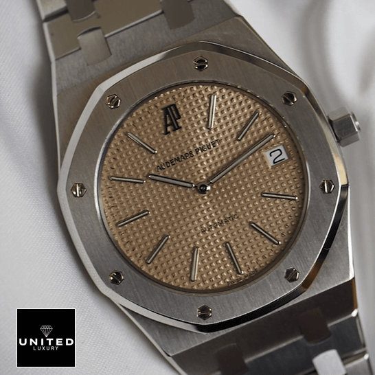 Audemars Piguet Royal Oak Rose Gold Dial Steel Inspired front view white background