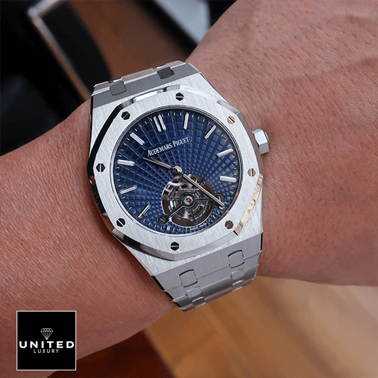 Audemars Piguet Tourbillion Blue Dial Inspired on the wrist