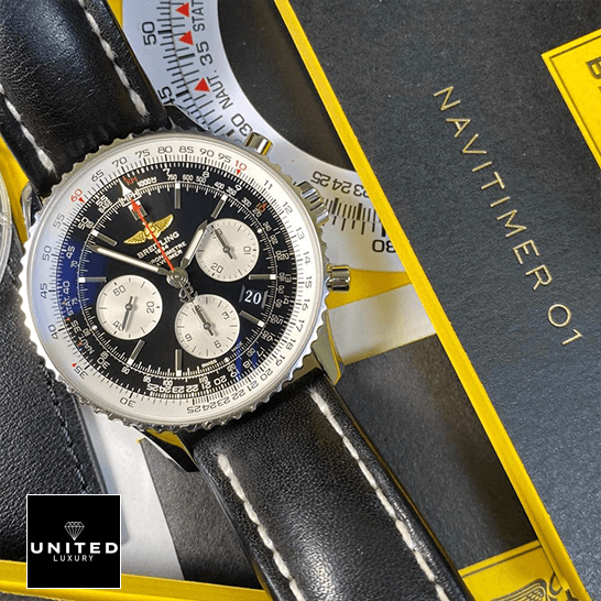 Breitling Navitimer Black Dial & Leather Bracelet Inspired