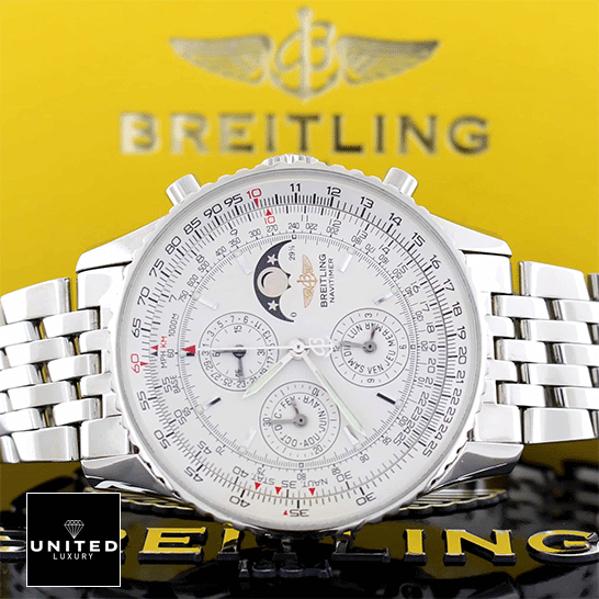 Breitling Navitimer Olympus A19340 White Dial Inspired yellow background