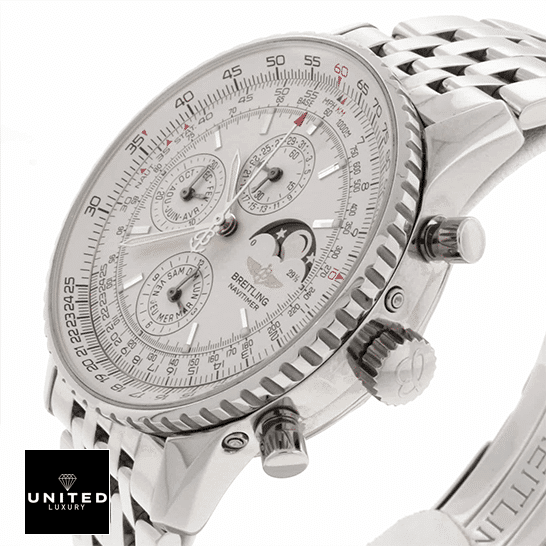 Breitling Navitimer Olympus A19340 White Dial Inspired crown / push button