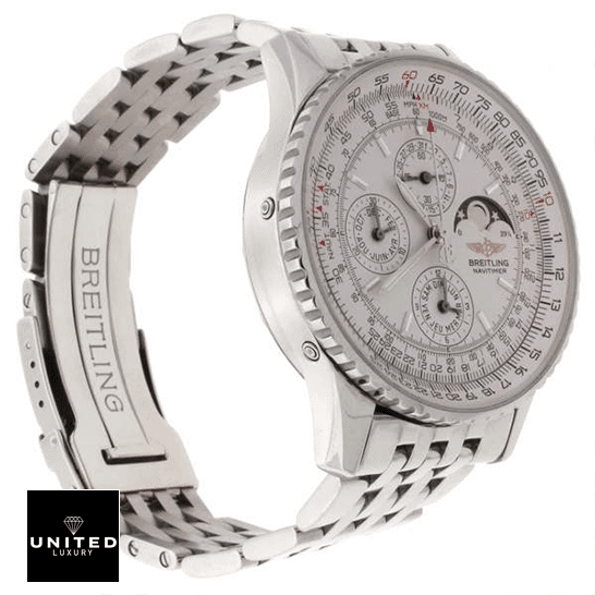 Breitling Navitimer Olmpus White Dial Inspired side view white background