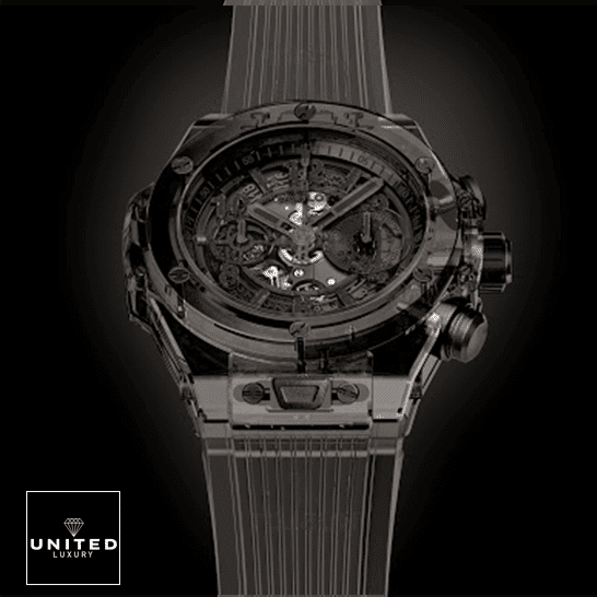 Hublot Big Bang 411.JB_.4901.RT Unico Sapphire All Black Inspired black background