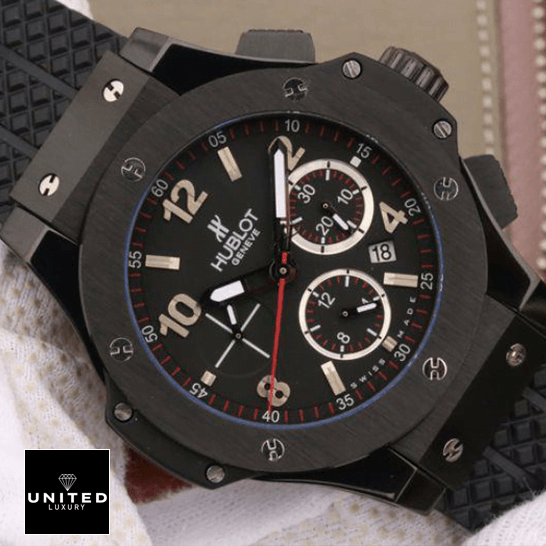 Hublot Big Bang Black Dial Black Bezel Inspired on the white glove hand