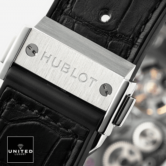 Hublot Classic Fusion Black Leather Bracelet Steel Clasp Inspired closed clasp