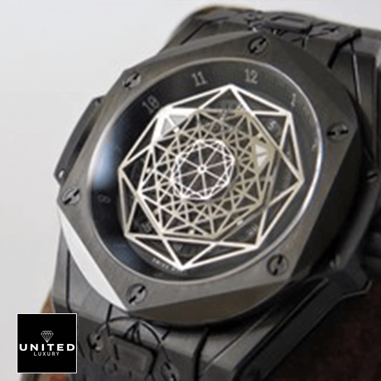 Hublot Big Bang All Black White Dial Inspired front view white background