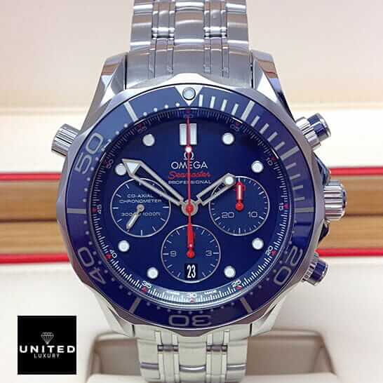 Omega Seamaster 300M Blue Dial Inspired front view in the box