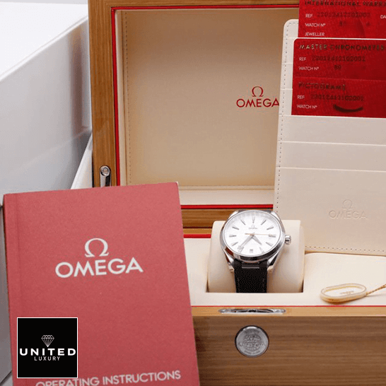 Omea 220.12.41.21.02.002 White Dial Black Leather Bracelet Inspired in the box