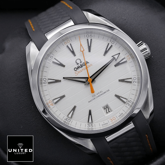 Omega Aqua Terra 220.12.41.21.02.002 White Dial Inspired orange second hand