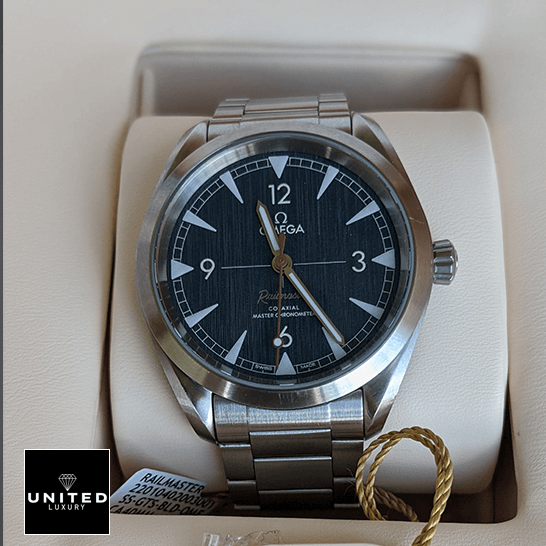 Omega 220.10.40.20.03.001 Railmaster Blue Dial Inspired in the white box