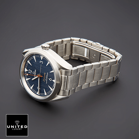 Omega Seamaster 220.10.40.20.03.001 Blue Dial Steel Oyster Inspired grey background