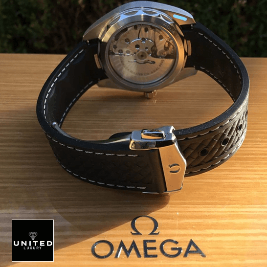 Omega Black Rubber Bracelet Steel Clasp Inspired on the omega box