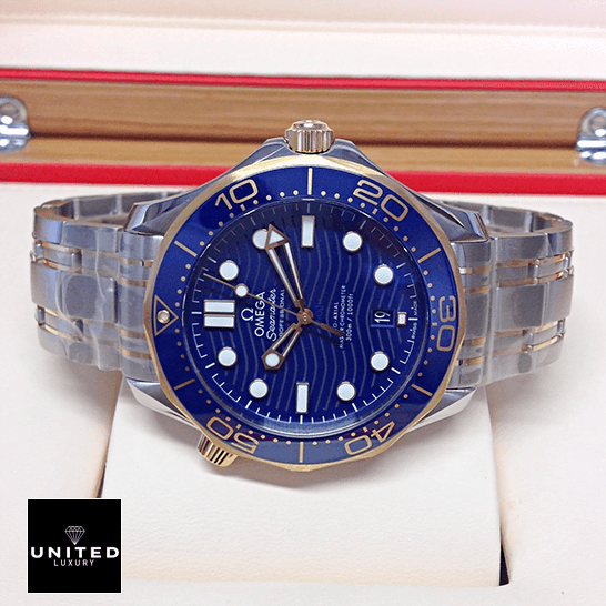 Omega Seamaster Blue Dial Diver 300m Steel Bracelet Inspired in the box