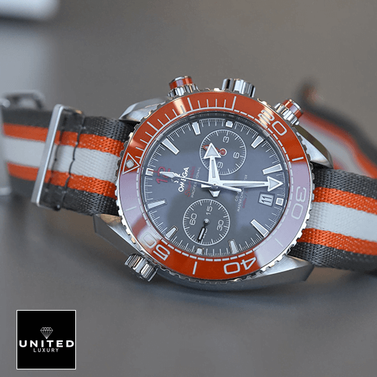 Omega Seamaster Planet Ocean Orange Bezel Inspired orange grey white rubber bracelet