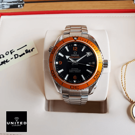 Omega Seamaster Orange Bezel Steel Inspired in the box