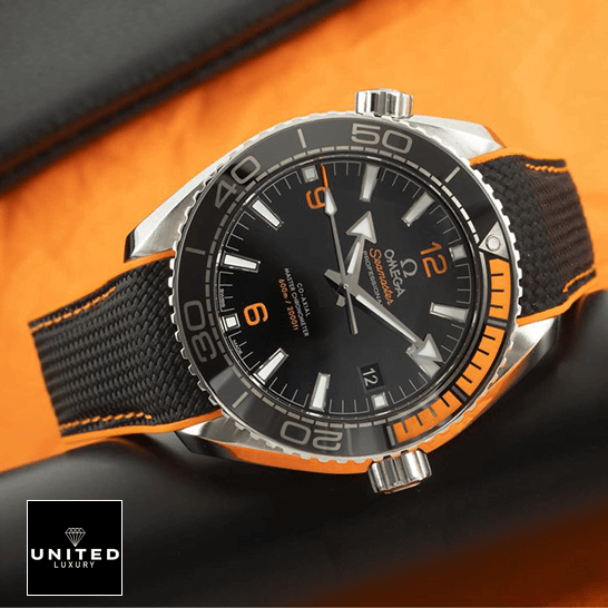 Omega Seamaster Planet Ocean 215.32.44.21.01.001 Inspired orange background