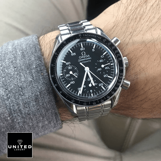 Omega Speedmaster Automatic Black Dial Inspired on the man wrist